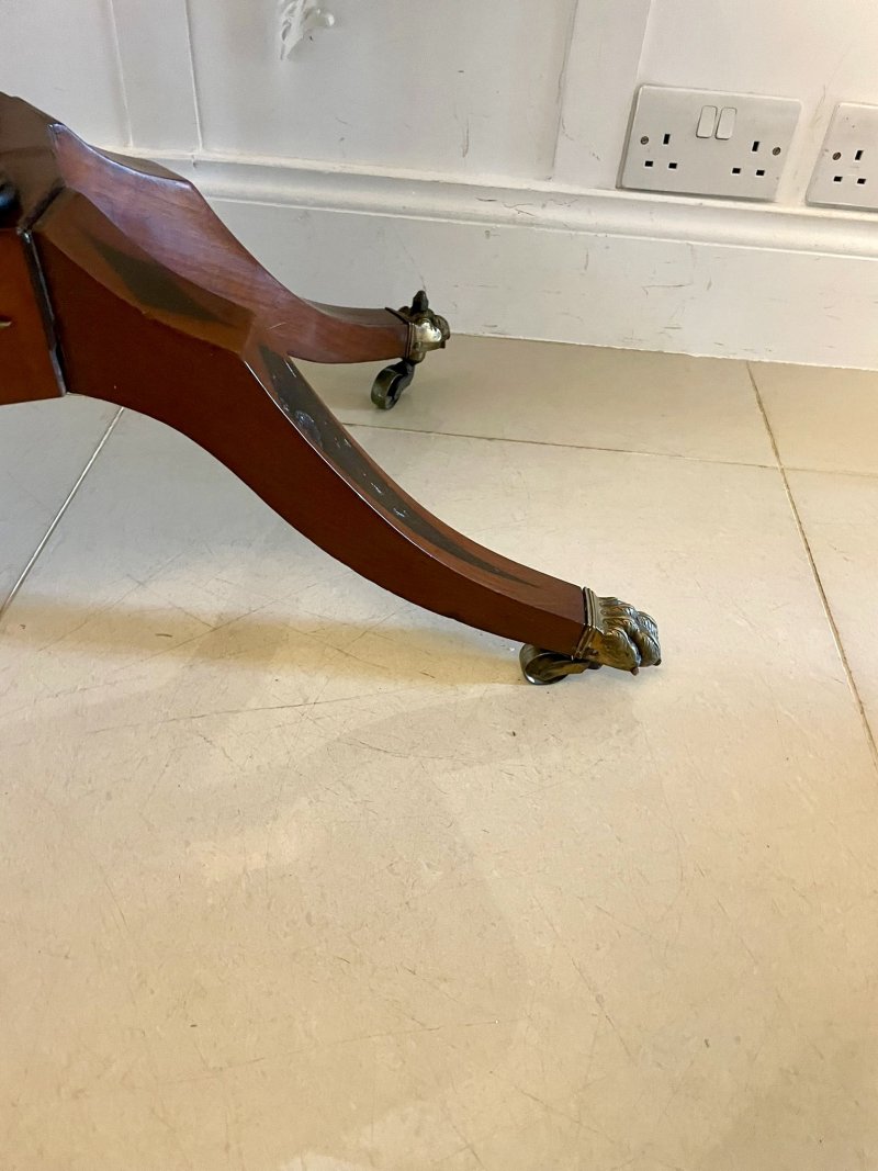 Fine Quality Antique Regency Figured Mahogany Card/Console Table with Gilded Brass Mounts - Image 17